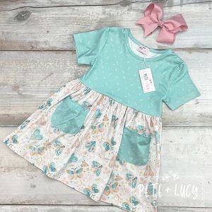 Pete + Lucy fancy flutters shirt sleeve dress